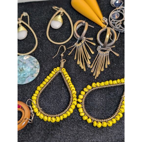 Ten Pair Boho Style Pierced Earring Jewelry Lot - Picture 6 of 8